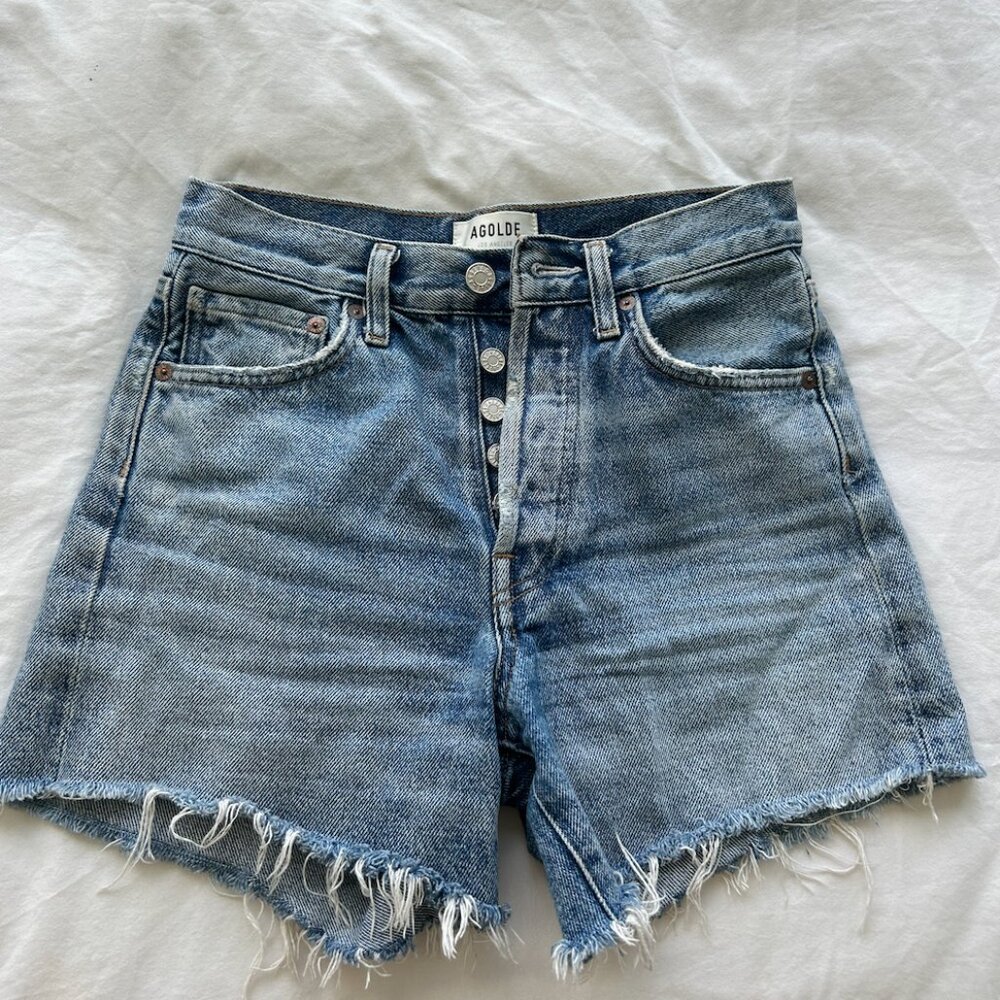 Agolde High Rise Button Up shorts